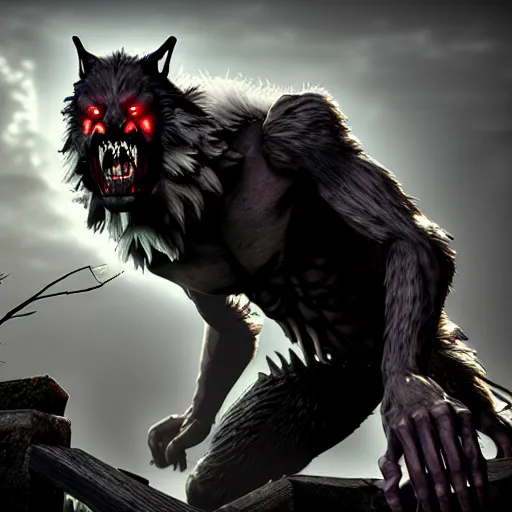 Image similar to werewolf from van helsing unreal engine hyperreallistic render 8k character concept art masterpiece