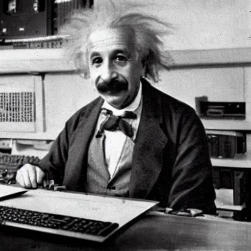 Image similar to vintage photo of albert einstein playing league of legends at an internet cafe, circa 1 6 0 0, award - winning shot