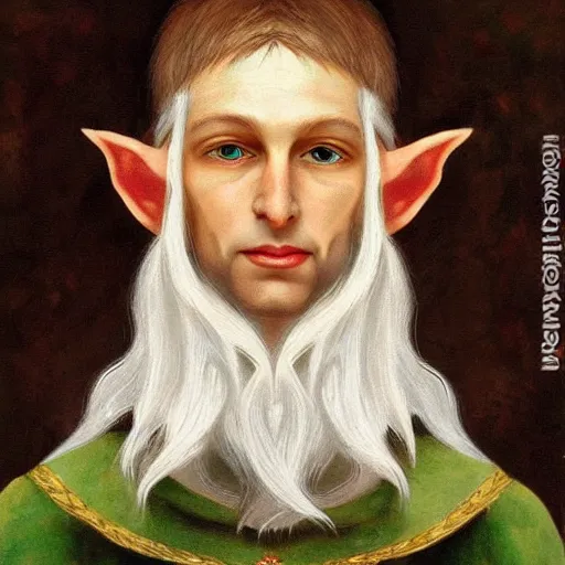 Image similar to a perfect portrait painting of an elf created by the combined forces of the greatest artists to have ever lived, masterpiece, scientists are baffled by how amazing this portrait is, perfect in every way, most interesting ever