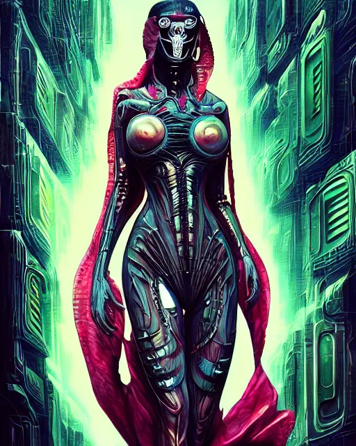 Image similar to cyberpunk superhero, by antonio j. manzanedo, giger, alex grey, android jones, wayne barlowe, philippe druillet, raymond swanland, cyril rolando, josephine wall, harumi hironaka, trending on artstation