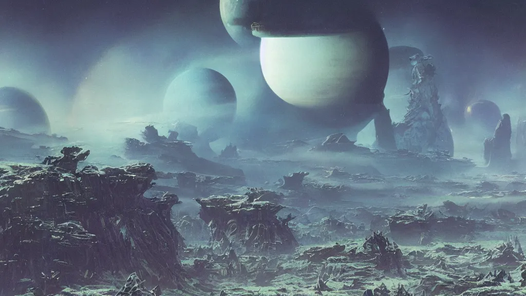 Image similar to alien planet, an empire in upheaval by arthur haas and bruce pennington, cinematic matte painting