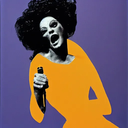 Image similar to individual screaming diana ross silk screen francis bacon