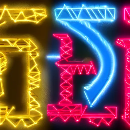 Prompt: the letters r & d made out of neon circuits, whilst fireworks explode in the night sky, ultra realistic video game render