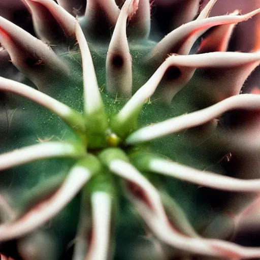 Prompt: cactus protruding out of nostril