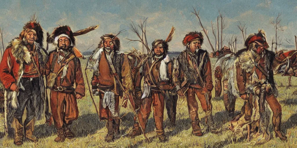 Prompt: fur traders on the canadian frontier