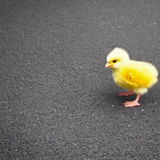 Prompt: cute baby chick dressed as a jail prisioner