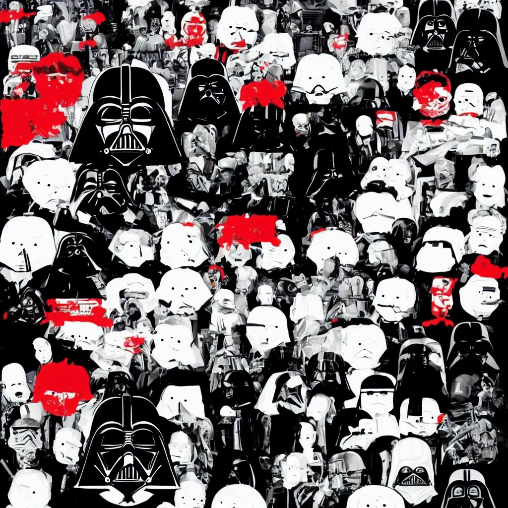 Image similar to Darth Vader laughing, in the style of South Park