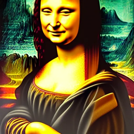 Prompt: Kim Kardashian dressed as the Mona Lisa