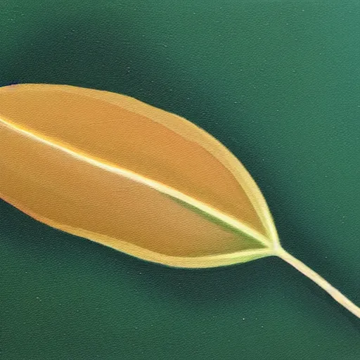 Image similar to detailed painting of a single small seedling on loose fresh earth, reveal its first leaf coming out of the seed. muted colors and natural tones.