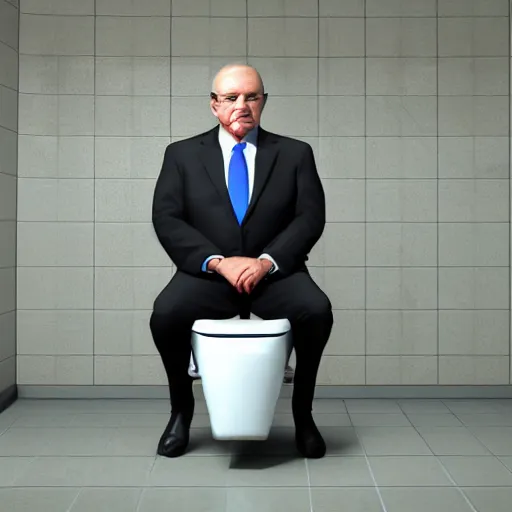 Image similar to senator armstrong in a toilet, photorealistic, 4 k
