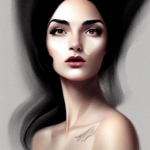 Prompt: portrait, woman with black hair, the lady of ash, elegant, illustration, intricate, sharp focus, digital painting