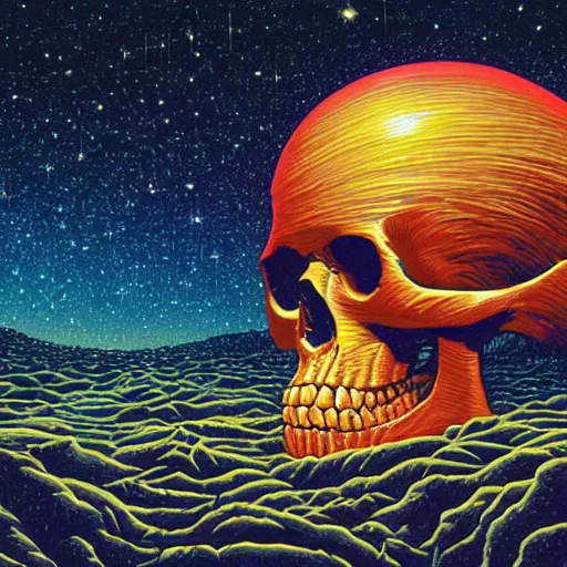 Image similar to ngc 3132 melting mysterious skull landscape by Casey Weldon, dan mumford 8k ultra high definition, upscaled, perfect composition , golden ratio, edge of the world, image credit nasa nat geo