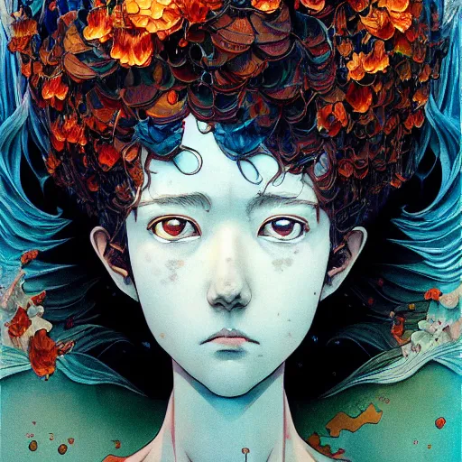 Image similar to prompt : monumental portrait soft light painted by james jean and katsuhiro otomo and erik jones, inspired by akira anime, smooth face feature, intricate oil painting, high detail illustration, sharp high detail, manga and anime 1 9 9 9