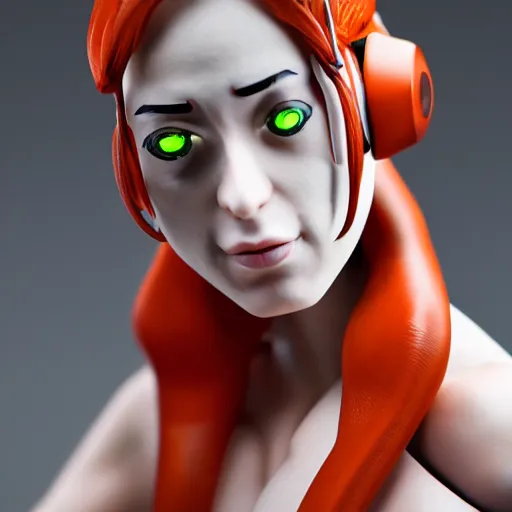 Prompt: chell from portal, actionfigure, studio lighting, product shoot