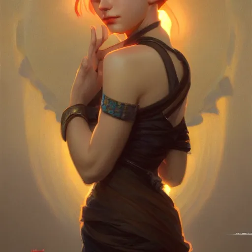 Image similar to a portrait of ghandicinematic lighting, photorealistic, octane render, 8 k, depth of field, 3 d, art by artgerm and greg rutkowski and alphonse mucha and uang guangjian and gil elvgren and sachin ten