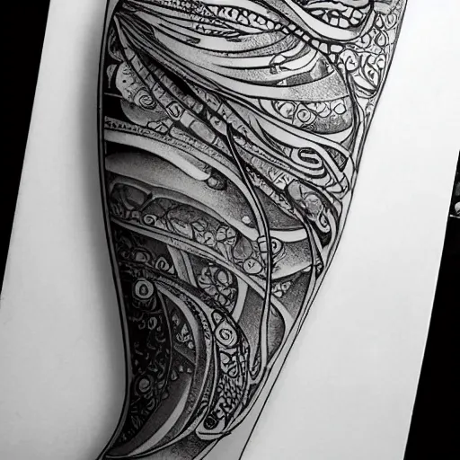 Prompt: white spermwhale in the ocean, awardwinning elegant modern tattoo design sketch on white background