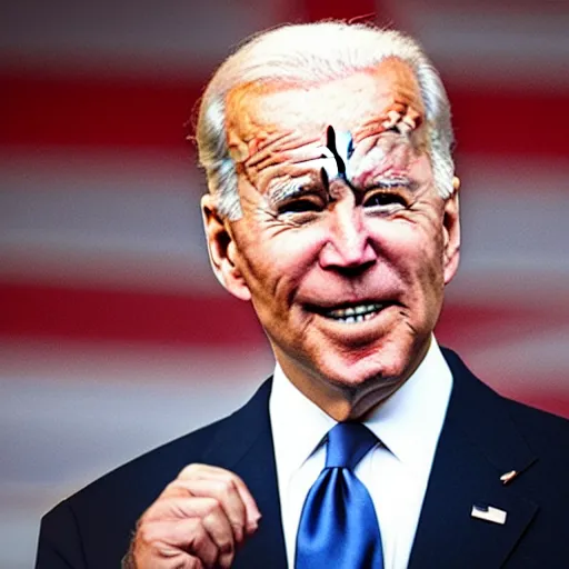 Prompt: president joe biden with big eyes with an aura, symmetry, realistic 5 5 mm photograph