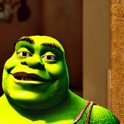 Image similar to shrek as a robot, highly detailed, extremely high quality, hd, 4 k, 8 k, canon 3 0 0 mm, professional photographer, 4 0 mp, lifelike, top - rated, award winning, realistic, detailed lighting, detailed shadows, sharp, no blur, edited, corrected, trending