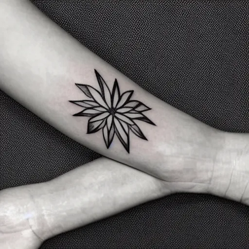 Image similar to handpoke tattoo of a simplistic black and white geometric shape, doodle, sharpie drawing, stick poke, lineart