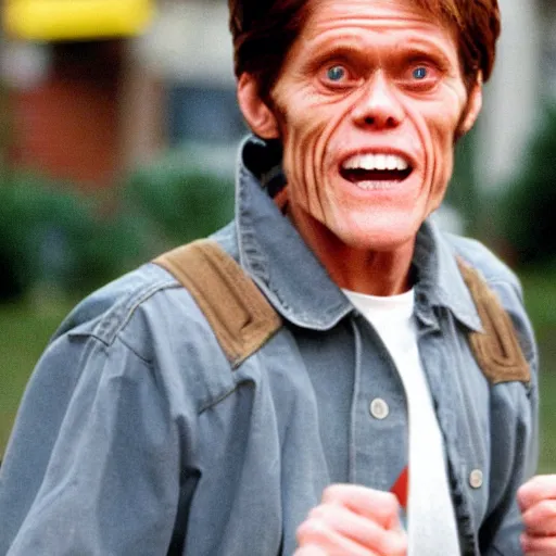 Prompt: willem dafoe as a 9 0 s school bully