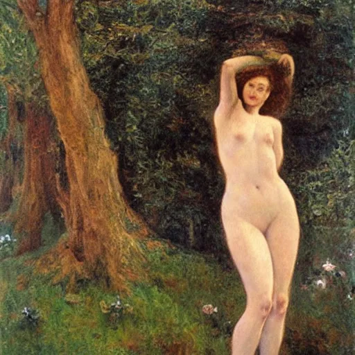 Prompt: painting of Eve in 1901, Romanticism