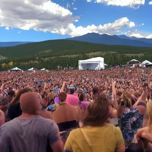 Image similar to a rock concert at a summer music festival in Colorado