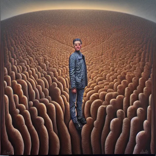 Image similar to in a dream, are all the characters really you? by jeffrey smith, oil on canvas