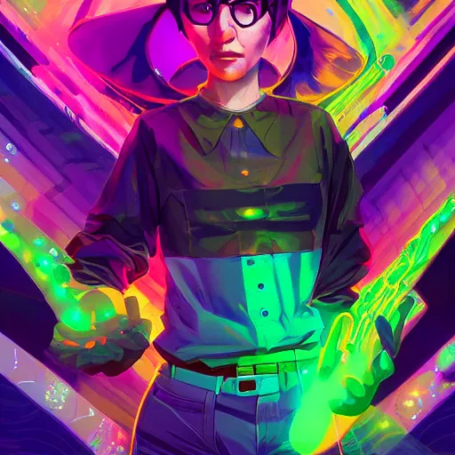 Image similar to skill magic geek inside matrix deepdream radiating a glowing aura stuff loot legends stylized digital illustration video game icon artstation lois van baarle, ilya kuvshinov, rossdraws,