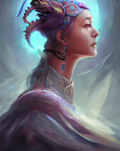 Image similar to Sakura dragon priestess portrait, maximalism, by Mandy Jurgens, Valentina Remenar, artgerm, by Charlie Bowater, James Jean, Daniel Gerhartz, Gerald Brom, intense atmospheric, intricate, lightforged, character concept, cgsociety trending on artstation