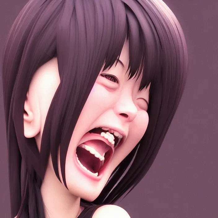 Prompt: portrait of the popular girl laughing at the viewer, by katsuhiro otomo, yoshitaka amano, nico tanigawa, and artgerm rendered with 3 d effect.