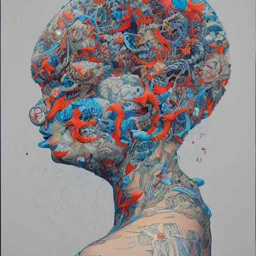 Prompt: blow my mind by james jean