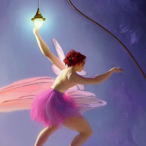 Image similar to fairy, aerial hoop, cinematic lighting, soft bokeh, fantasy, modern, colourful, highly detailed, digital painting, artstation, deviantart, concept art, sharp focus, illustration, by Edward Hopper and Rene Magritte and Alphonse Mucha