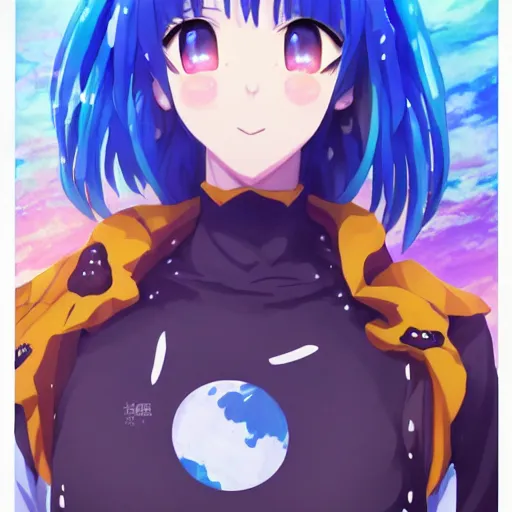 Image similar to portrait of earth chan, anime fantasy illustration by tomoyuki yamasaki, kyoto studio, madhouse, ufotable, trending on artstation