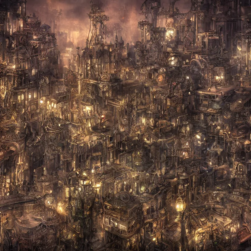 Image similar to steampunk city, photograph, 8 k