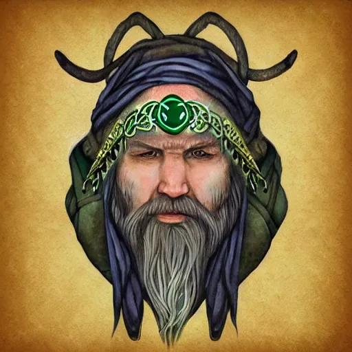 Prompt: celtic druid portrait
