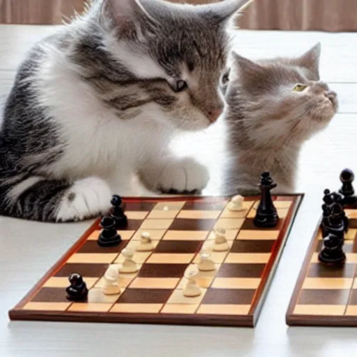 Image similar to Extremely cute!!! cats playing chess