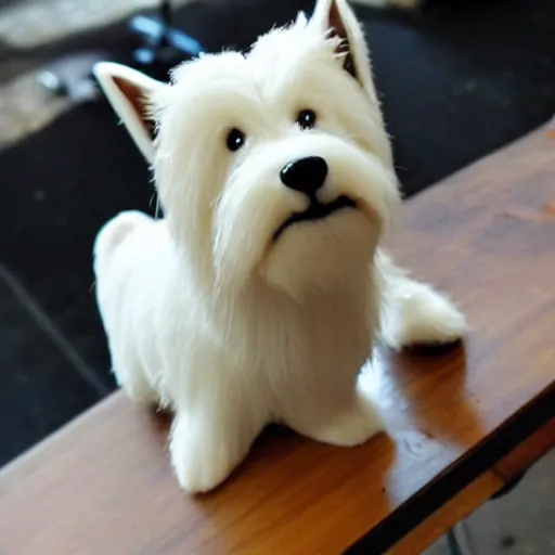 Prompt: latte art of a westie