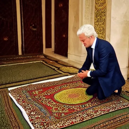 Image similar to geert on his knees praying to mecca, Qiblah