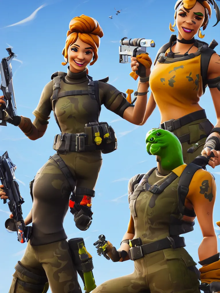 Image similar to fortnite character, anthropomorphic pickle, kind eyes and a derpy smile. flak jacket, ammo bandolier, cargo pants, black combat boots. fortnite style, unreal engine