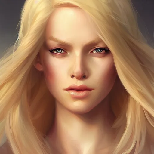 Image similar to a digital painting of a woman with blonde hair, a character portrait by Charlie Bowater, cgsociety contest winner, fantasy art, speedpainting, digital painting, artstation hd