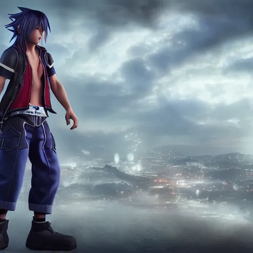 Prompt: photo realistic image of riku from kingdom hearts 2, stunning 3 d render inspired art by istvan sandorfi and greg rutkowski, character desing posing, realistic, highly detailed attributes and atmosphere, dim volumetric cinematic lighting,