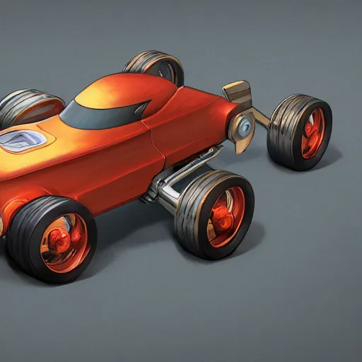 Image similar to isometric hotrod drag racer, extended front axle, large back wheels, concept art by tyler edlin and petros afshar and christopher balaskas and marius borgeaud and kiliain eng, well proportioned, highly detailed