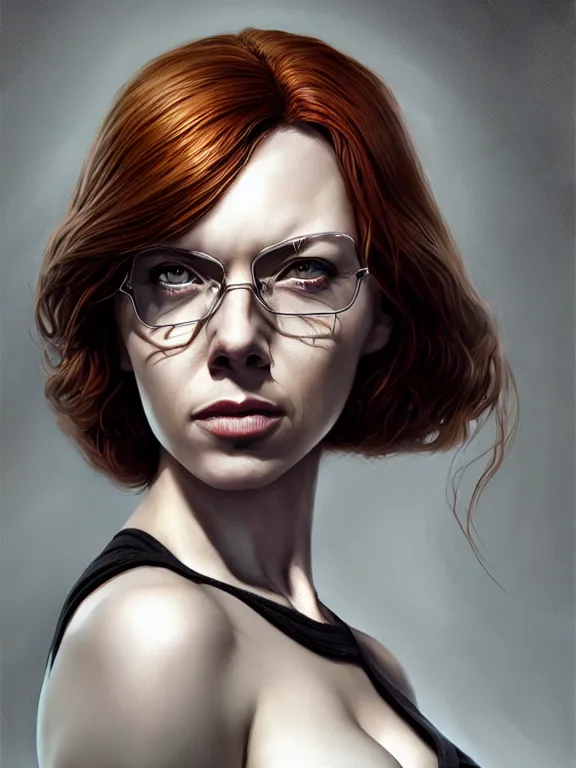 Image similar to walter white as the black widow, digital painting, extremely detailed, 4 k, intricate, brush strokes, mark arian, artgerm, bastien lecouffe - deharme