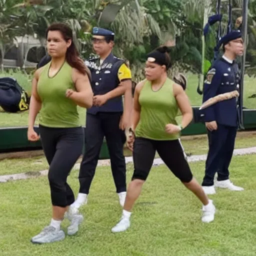 Image similar to photo of Sarah Duterte training in ROTC