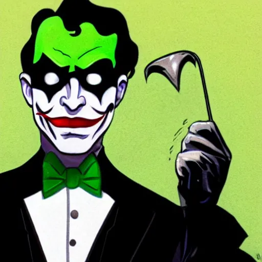 Prompt: the riddler as the joker