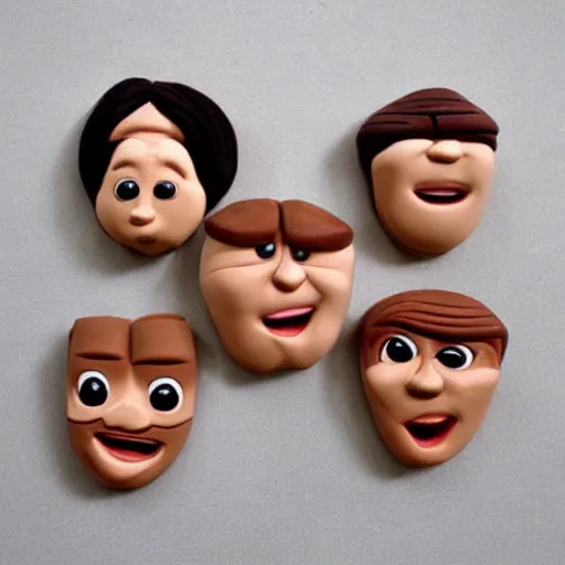 Image similar to cute clay cartoon face expressions