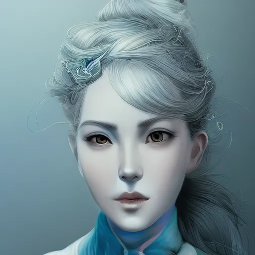 Image similar to the portrait of a blueberry that resembles an absurdly beautiful, graceful, elegant, sophisticated irene girl, an ultrafine hyperdetailed illustration by kim jung gi, irakli nadar, intricate linework, bright colors, octopath traveler, final fantasy, unreal engine 5 highly rendered, global illumination, radiant light, detailed and intricate environment