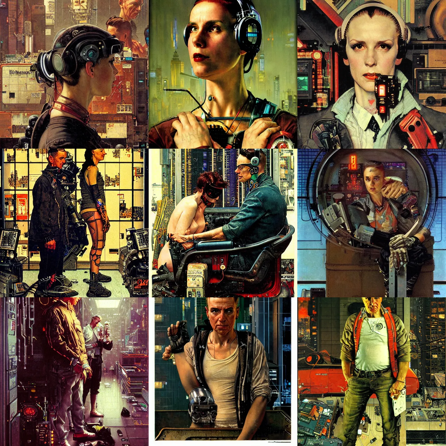 Prompt: A cyberpunk portrait by Norman Rockwell