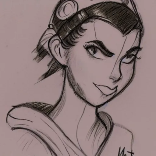 Image similar to milt kahl sketch of victoria justice as princess padme from star wars episode 3