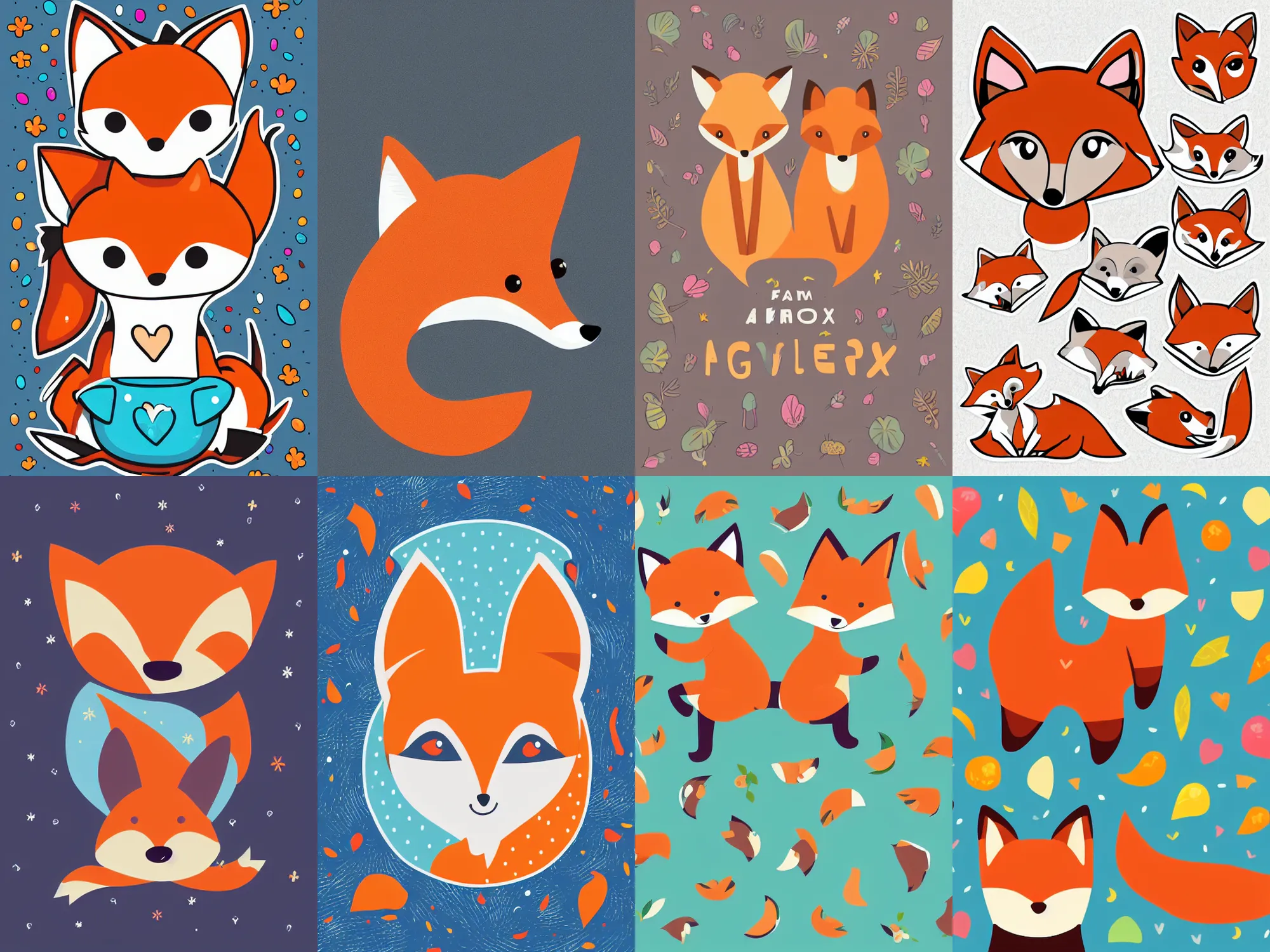 Prompt: a cute fox and friend, sticker, colorful, illustration, highly detailed, simple, smooth and clean vector curves, no jagged lines, vector art, smooth